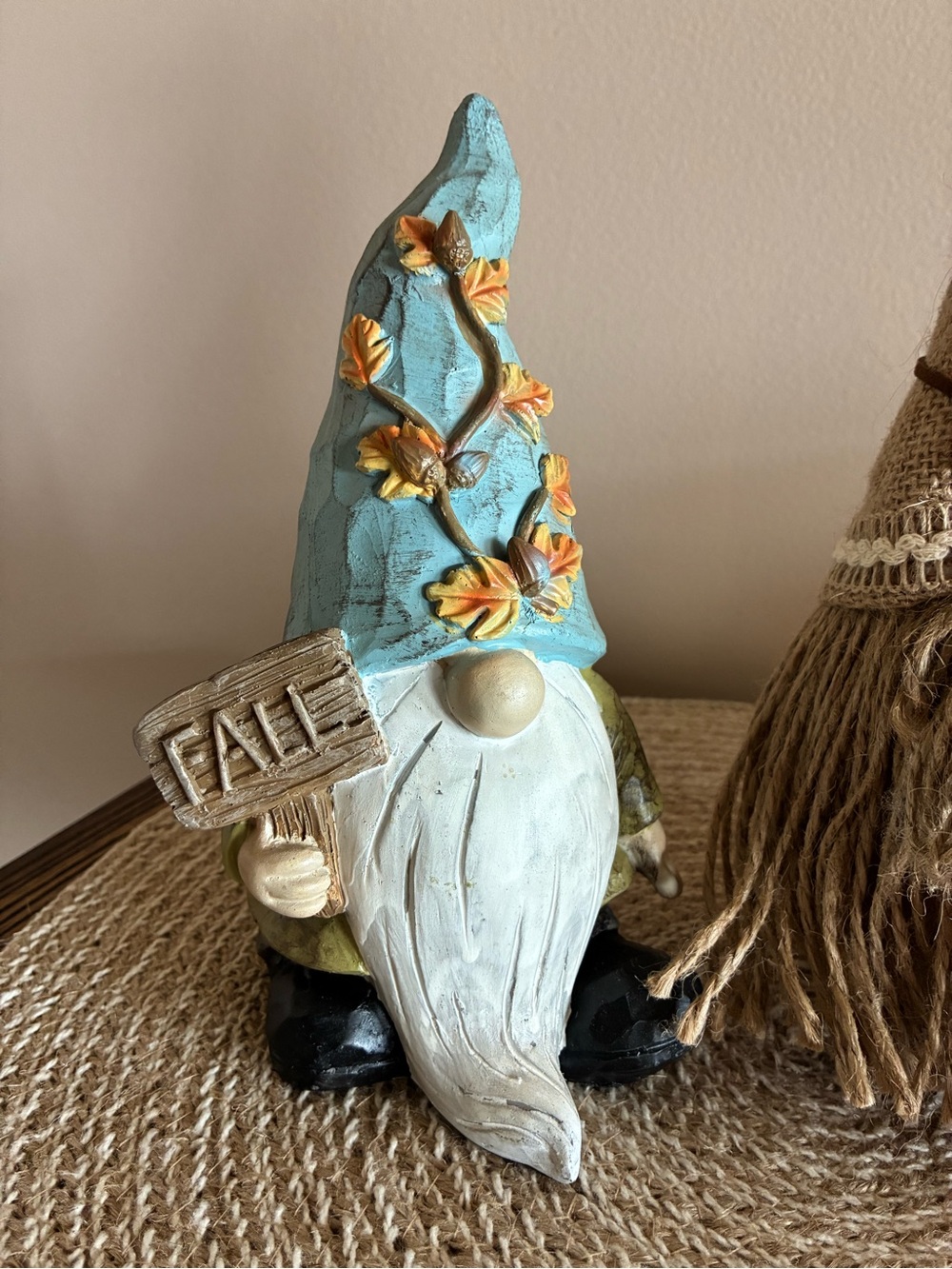 Rustic Burlap Star Gnome with Fall Leaf Accent Gnome Set of 2 - Picture 5 of 8